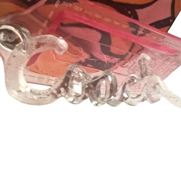 Coach Poppy Groovy Shoulder Bag Pink Orange Signature Pop Art Canvas Keychains - Picture 8 of 14